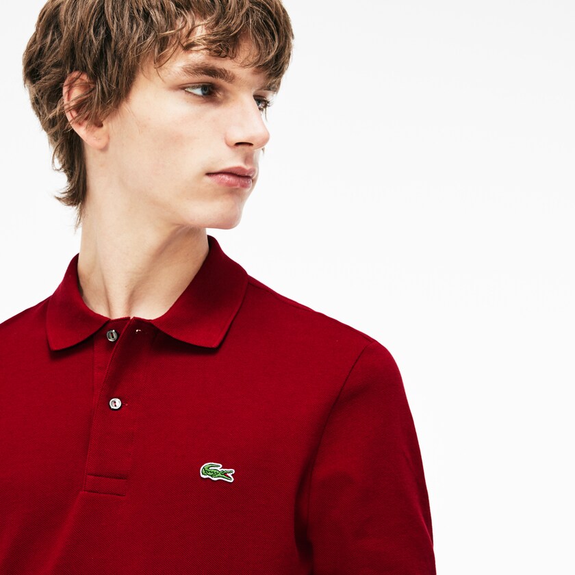 Camisa Polo Vermelhas Escuro Masculino Lacoste Long-Sleeve Classic Fit L.12.12 JD4-11421I1
