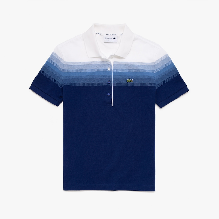 Camisa Polo Azul Marinho Azuis Azuis Branco Feminino Lacoste Made in France Organic Cotton Piqué QM5-29522T1