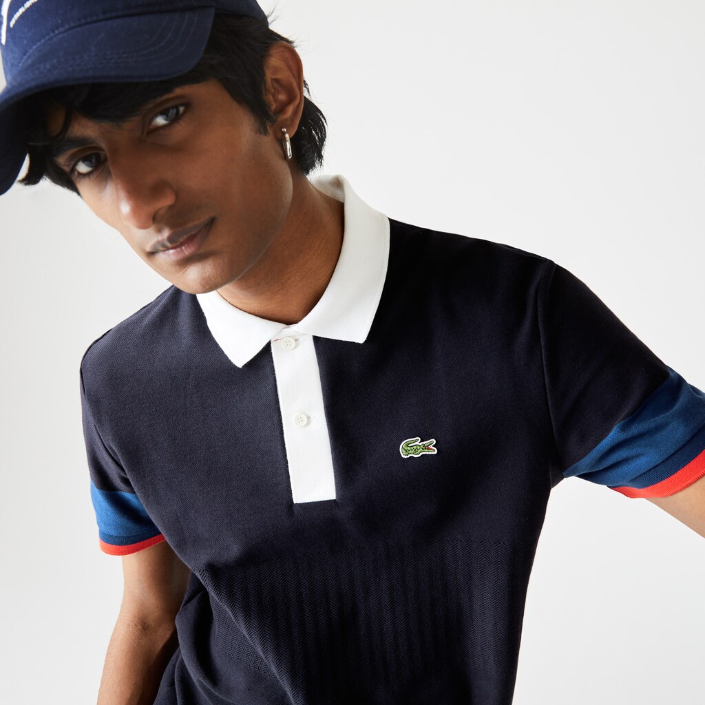 Camisa Polo Azul Marinho Azuis Azuis Branco Vermelhas Masculino Lacoste Made in France Regular Fit Organic Cotton CB2-81658K3