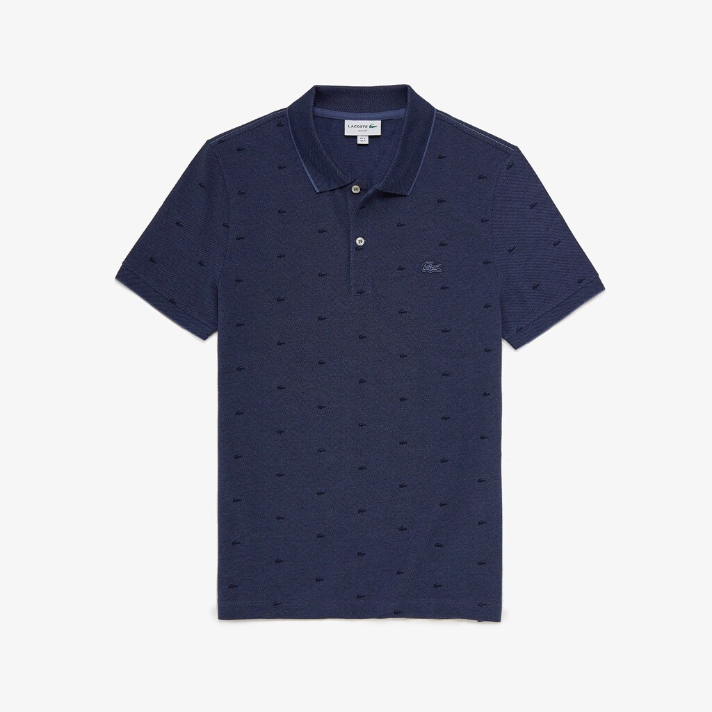 Camisa Polo Azuis Azul Marinho Azuis Masculino Lacoste Micro Print JA6-67536X4
