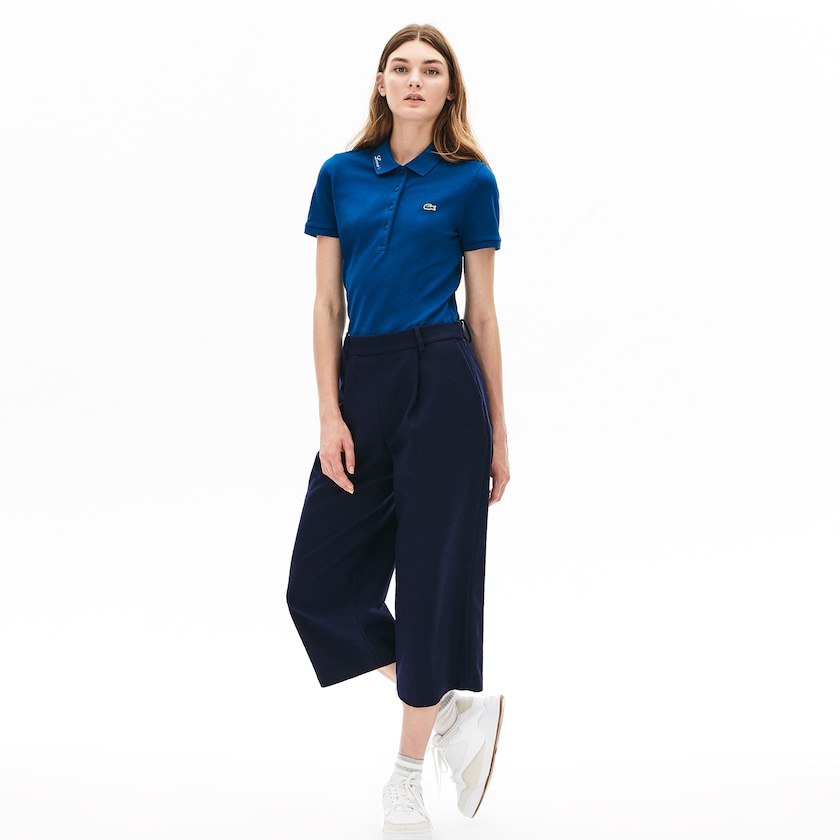 Camisa Polo Azuis Feminino Lacoste Rainbow Script Collar FD1-82568A5
