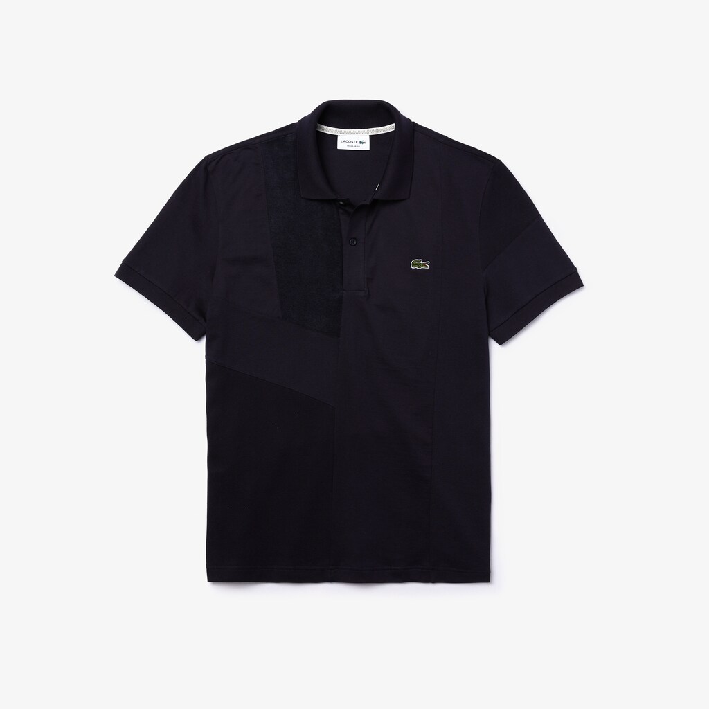 Camisa Polo Azul Marinho Azuis Masculino Lacoste Regular Fit Colourblock Stretch Piqué AY3-21922N0
