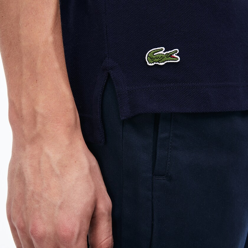 Camisa Polo Azul Marinho Azuis Masculino Lacoste Regular Fit LCST Lettering Petit Piqué QO6-58015K4