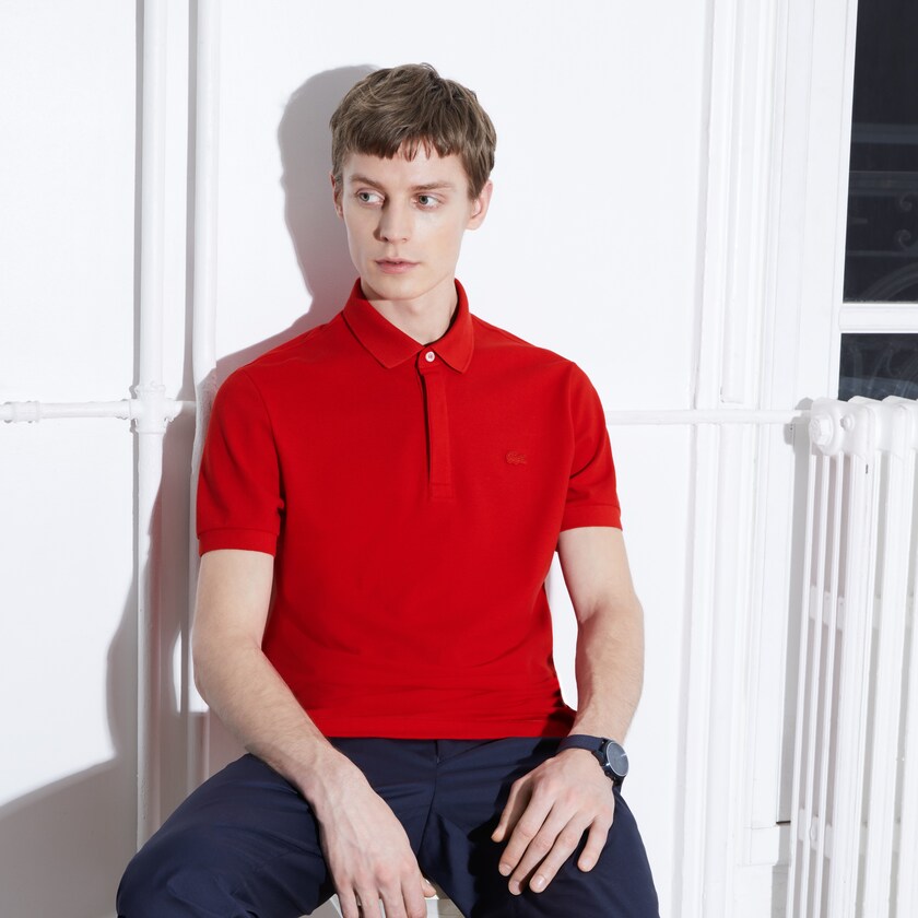 Camisa Polo Vermelhas Masculino Lacoste Regular Fit Paris LO9-59025O1