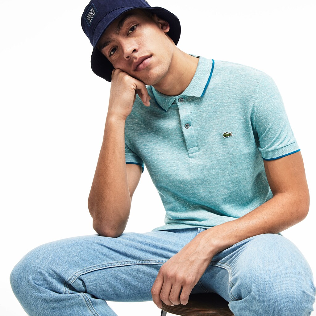 Camisa Polo Azuis Masculino Lacoste Regular Fit Piqué UX7-61926G0