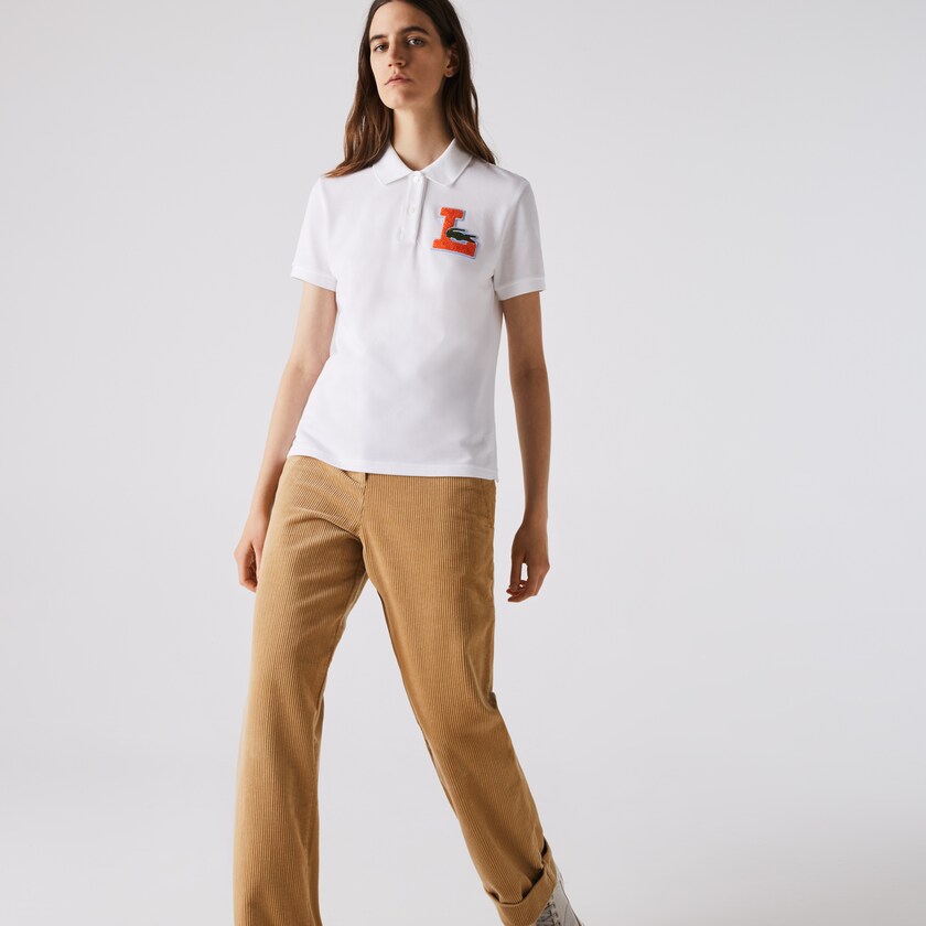 Camisa Polo Branco Feminino Lacoste Regular Fit Soft Cotton Piqué KP8-85928P0