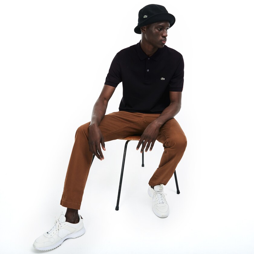 Camisa Polo Pretas Masculino Lacoste Regular Fit Soft Cotton UC5-01680E7