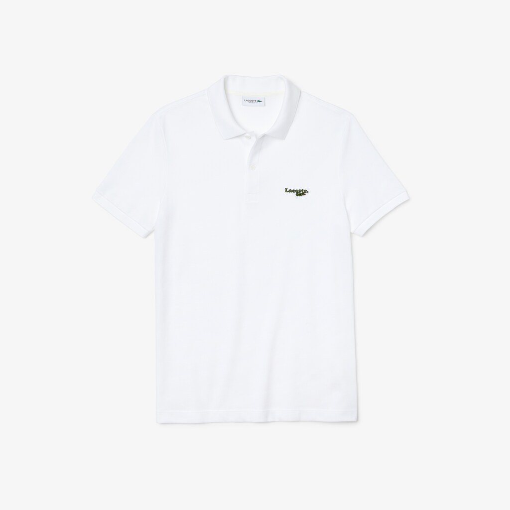 Camisa Polo Branco Masculino Lacoste Regular Fit Solid Cotton Piqué With Badge BR0-38923M0