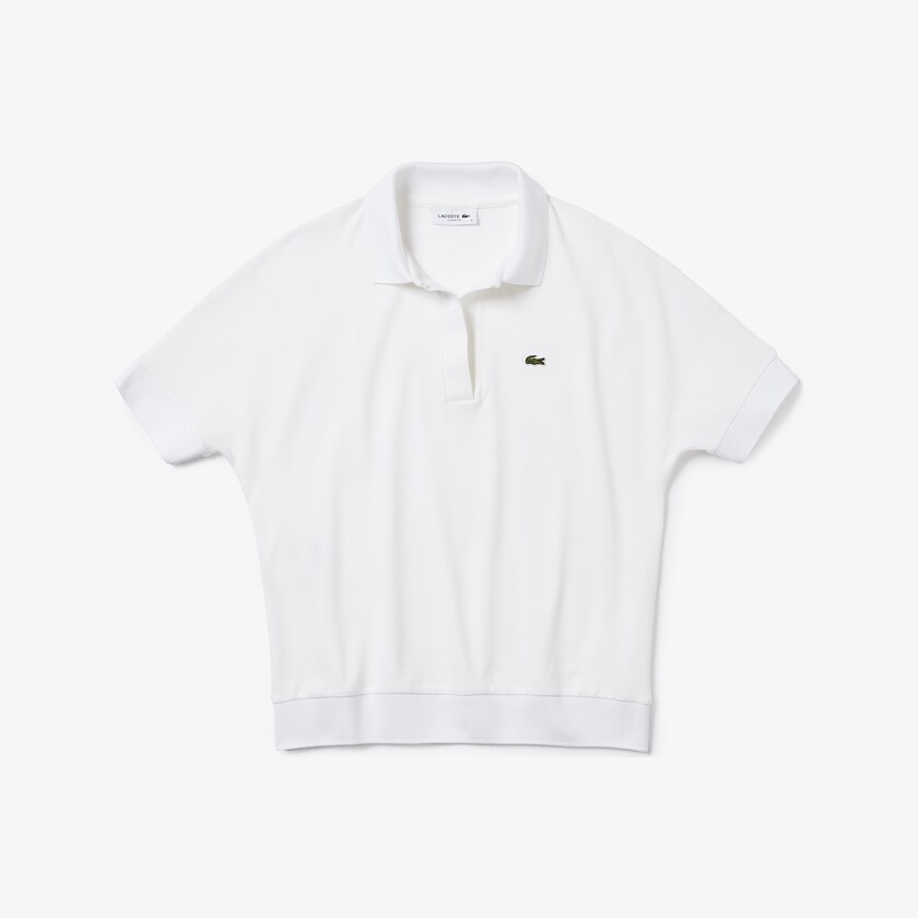 Camisa Polo Branco Feminino Lacoste Relaxed Piqué WK1-36503T8