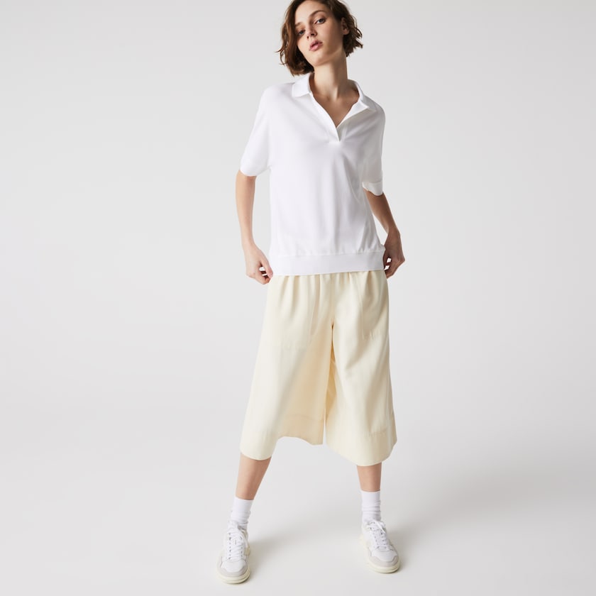 Camisa Polo Branco Feminino Lacoste Relaxed Piqué WK1-36503T8