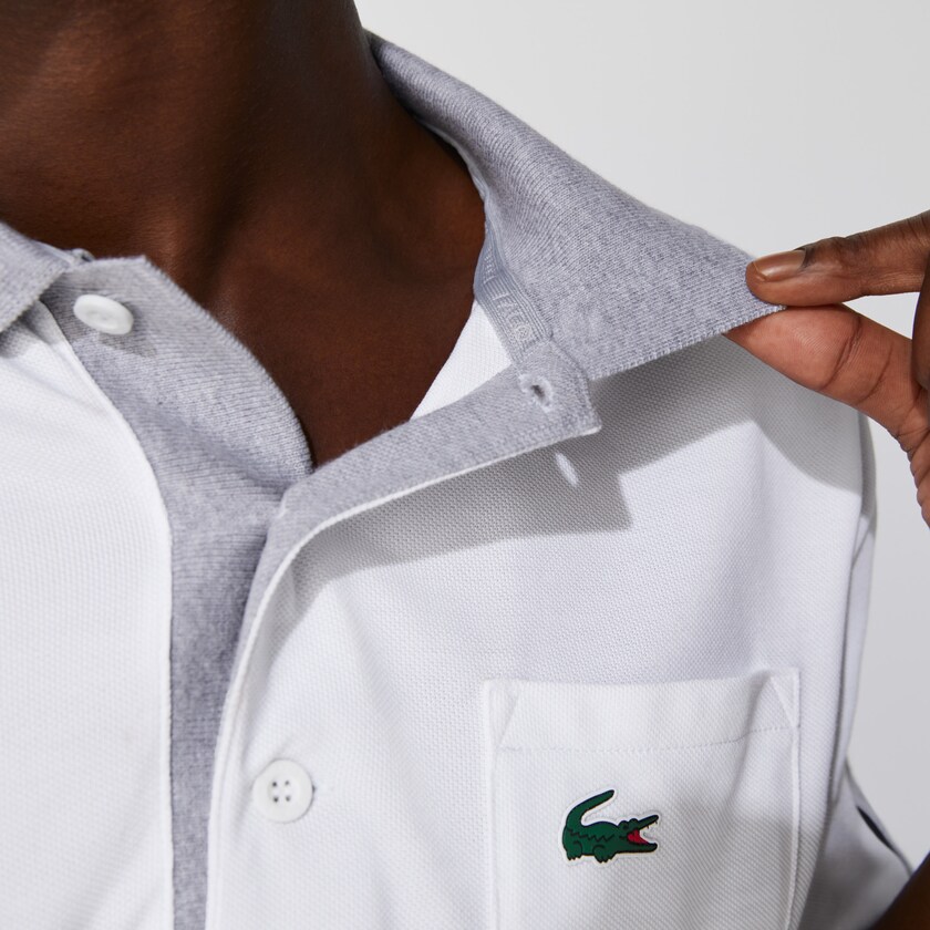Camisa Polo Cinzentas Branco Azul Marinho Azuis Cinzentas Masculino Lacoste SPORT Breathable Colorblock Golf GY5-95459Q3