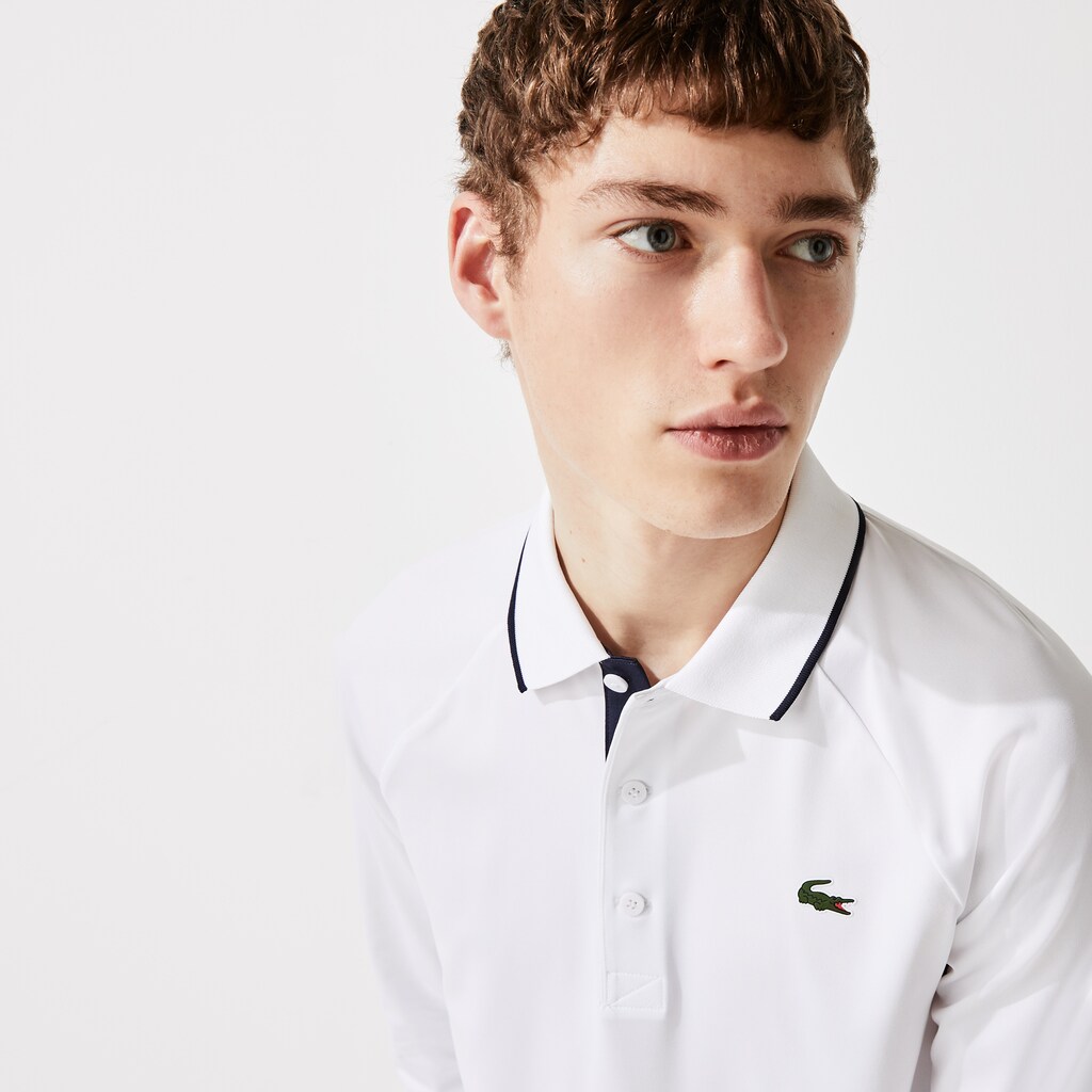Camisa Polo Branco Azul Marinho Azuis Masculino Lacoste SPORT Breathable Golf DB9-38563S8