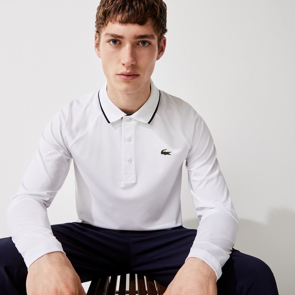 Camisa Polo Branco Azul Marinho Azuis Masculino Lacoste SPORT Breathable Golf DB9-38563S8