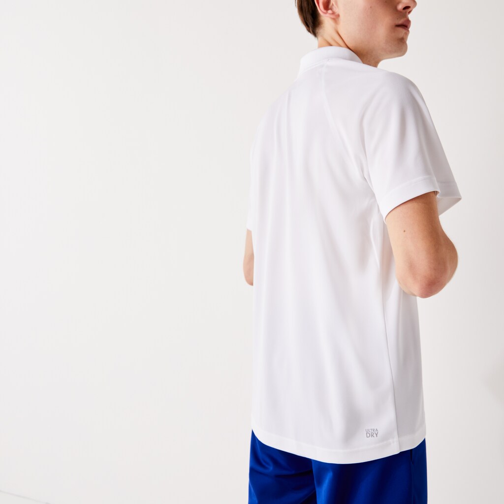 Camisa Polo Branco Masculino Lacoste SPORT Breathable Run-Resistant Interlock YU4-49554G0