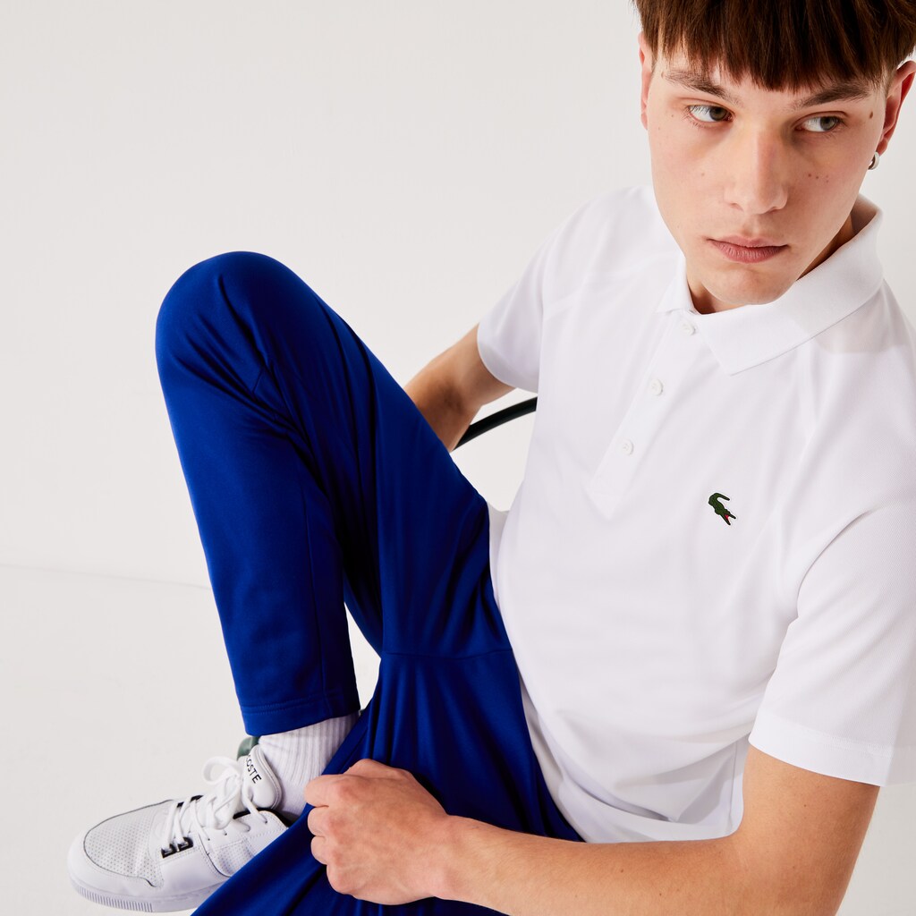 Camisa Polo Branco Masculino Lacoste SPORT Breathable Run-Resistant Interlock YU4-49554G0
