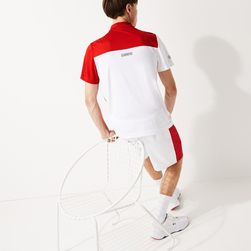 Camisa Polo Caqui Verdes Azul Marinho Azuis Masculino Lacoste SPORT Colorblock Breathable Piqué Tennis TT4-57865Q6