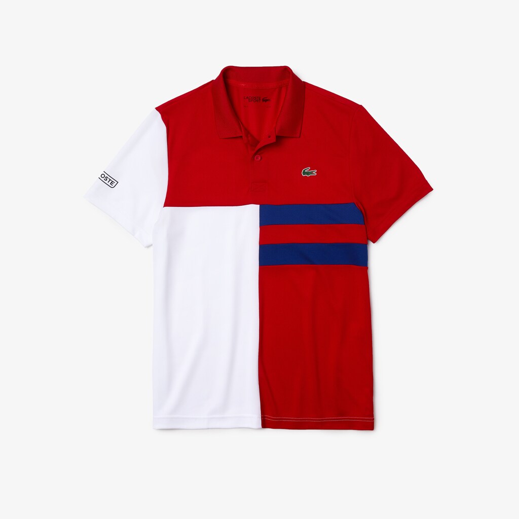 Camisa Polo Caqui Verdes Azul Marinho Azuis Masculino Lacoste SPORT Colorblock Breathable Piqué Tennis TT4-57865Q6