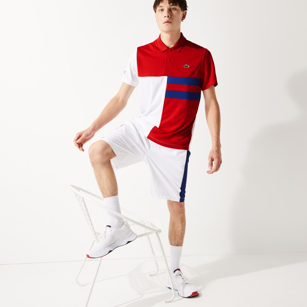 Camisa Polo Caqui Verdes Azul Marinho Azuis Masculino Lacoste SPORT Colorblock Breathable Piqué Tennis TT4-57865Q6