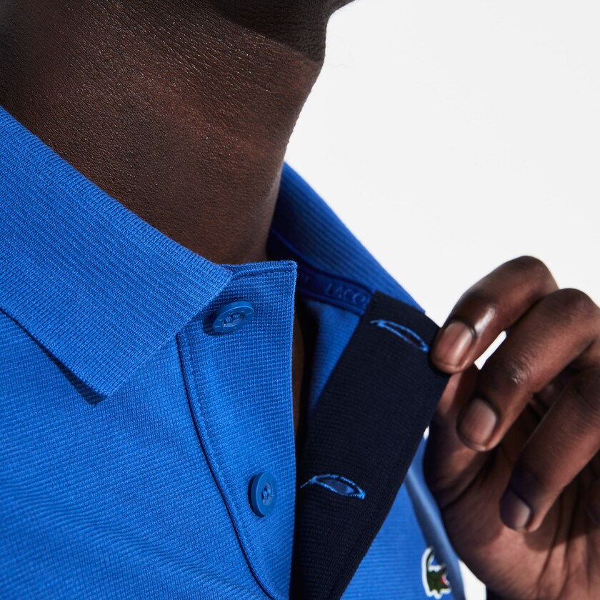 Camisa Polo Azuis Branco Azul Marinho Azuis Turquesa Masculino Lacoste SPORT Colorblock Performance AG1-15311T0