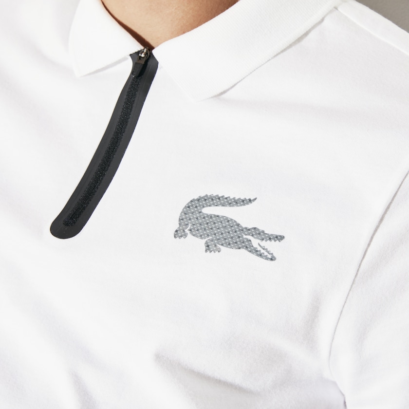 Camisa Polo Branco Pretas Masculino Lacoste SPORT Cotton Jersey NB0-96649W0