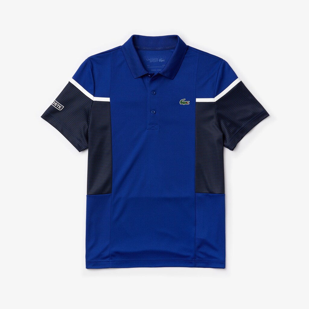 Camisa Polo Azuis Pretas Branco Masculino Lacoste SPORT Mesh Panel Breathable Tennis GF7-87588W5