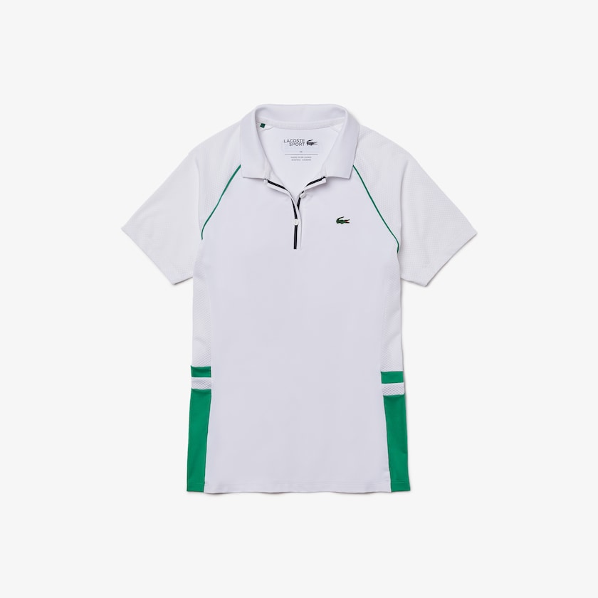 Camisa Polo Branco Verdes Azul Marinho Azuis Feminino Lacoste SPORT Mixed-Matterial Breathable Stretch Tennis CX6-35153L6