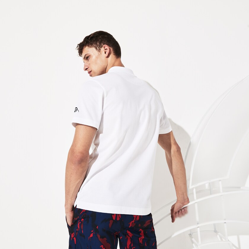 Camisa Polo Branco Azul Marinho Azuis Masculino Lacoste SPORT Novak Djokovic Lightweight Cotton ZT5-63206J6