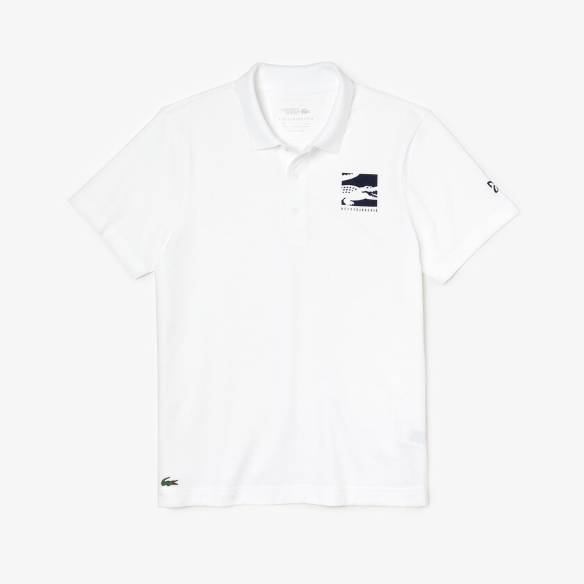 Camisa Polo Branco Azul Marinho Azuis Masculino Lacoste SPORT Novak Djokovic Lightweight Cotton ZT5-63206J6