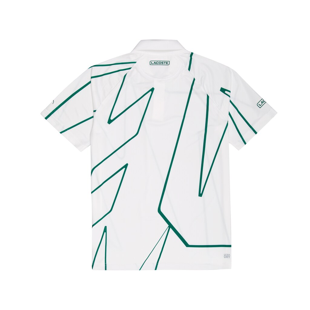Camisa Polo Branco Verdes Masculino Lacoste SPORT Novak Djokovic Printed Breathable JY2-37283G9