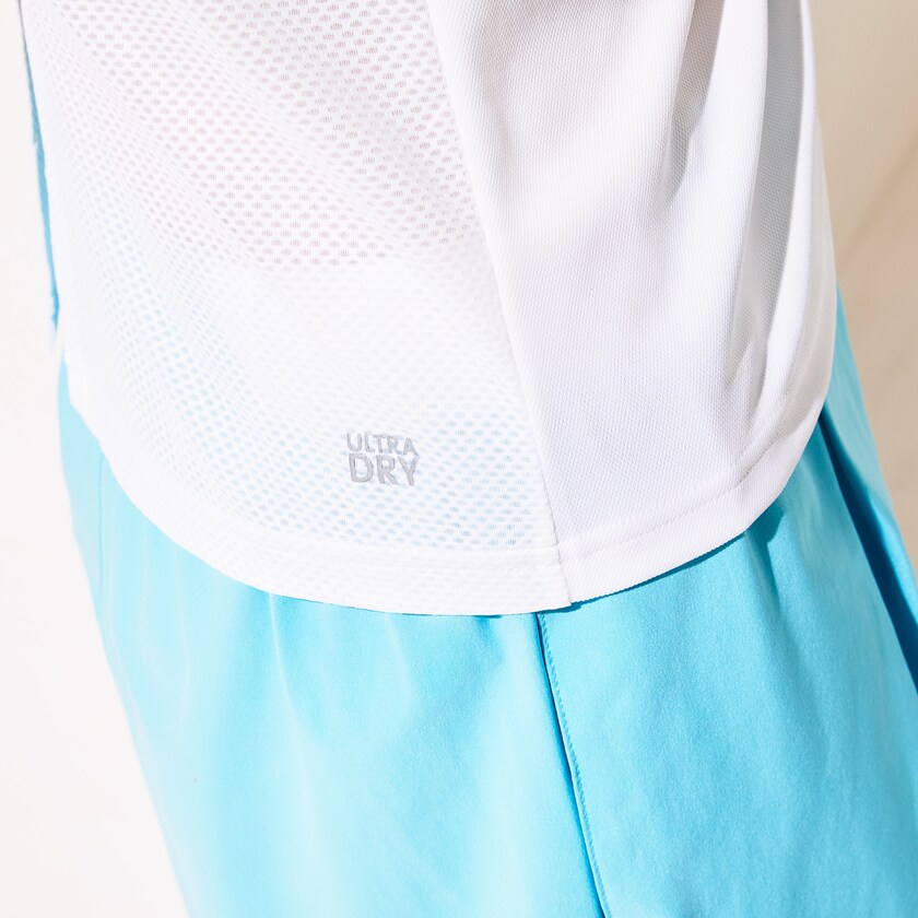 Camisa Polo Branco Turquesa Verdes Feminino Lacoste SPORT Roland Garros Ombré-Print FY6-35003J2