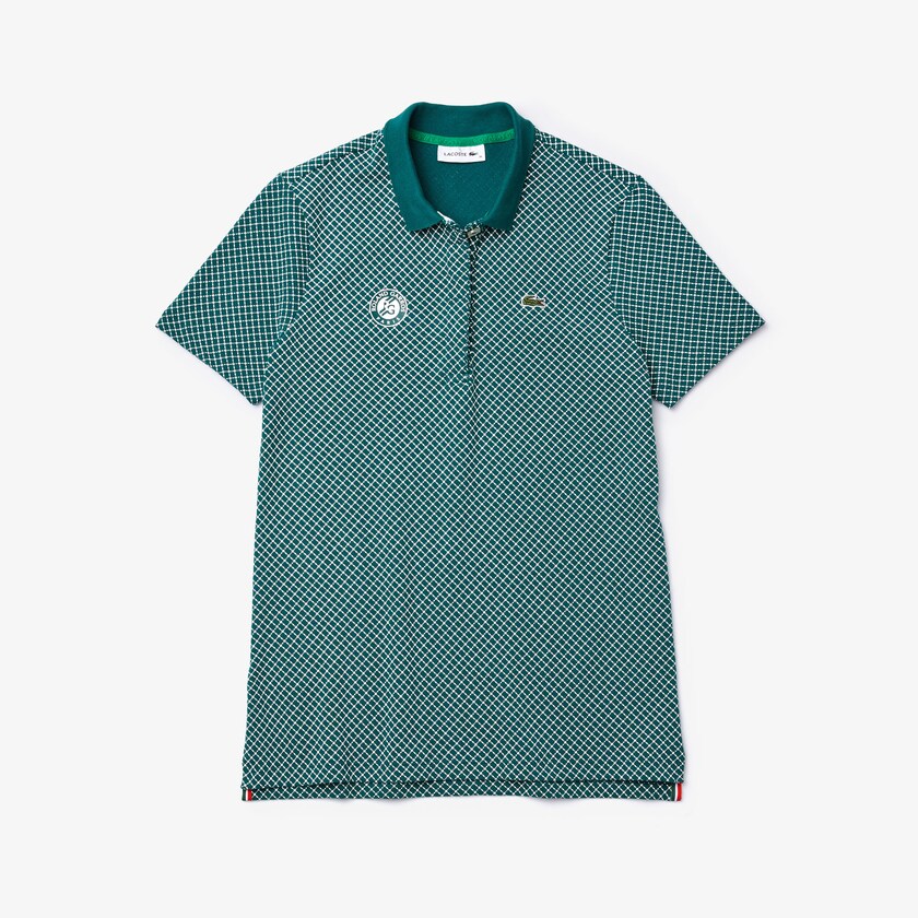 Camisa Polo Verdes Branco Vermelhas Feminino Lacoste SPORT Roland Garros Printed Cotton CP6-44414V1