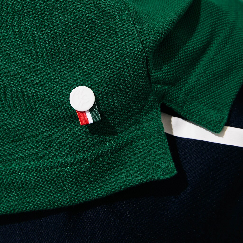 Camisa Polo Verdes Branco Azul Marinho Azuis Masculino Lacoste SPORT Roland Garros Plant-Print Cotton RP0-25922O0