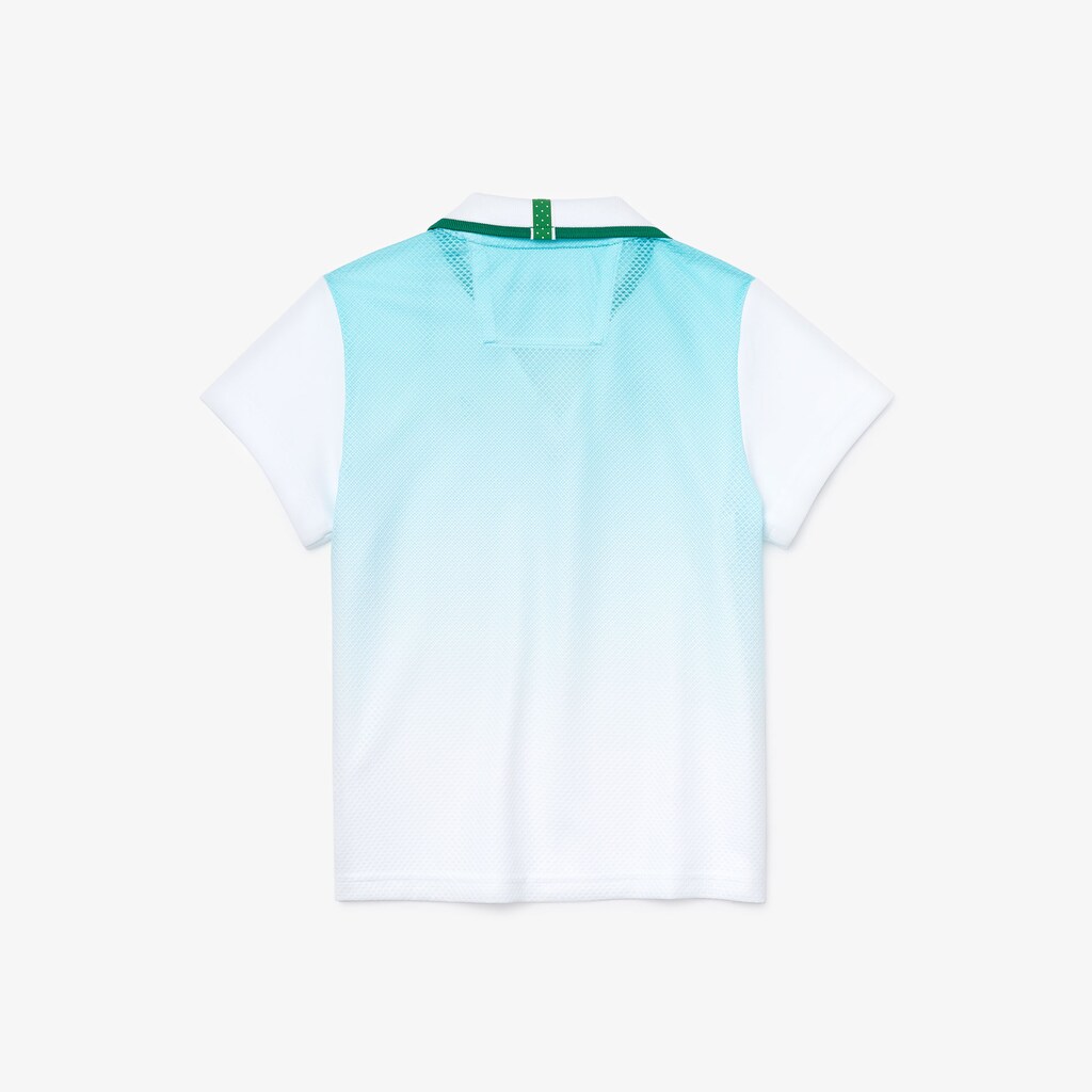 Camisa Polo Branco Turquesa Verdes Criança Lacoste SPORT Roland Garros V-Neck WA0-07130Z5