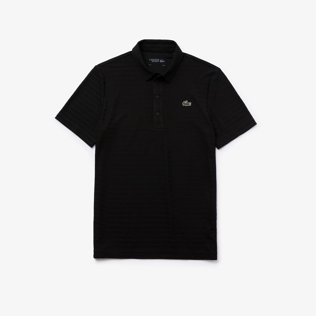 Camisa Polo Pretas Masculino Lacoste SPORT Textured Breathable Golf MD7-28342P1