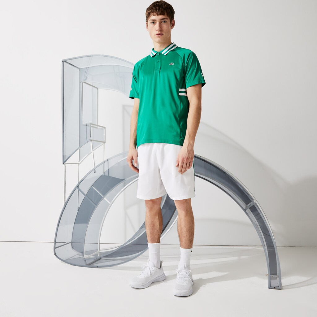 Camisa Polo Verdes Branco Masculino Lacoste SPORT x Novak Djokovic Breathable Ultra-Dry PT4-97459T4