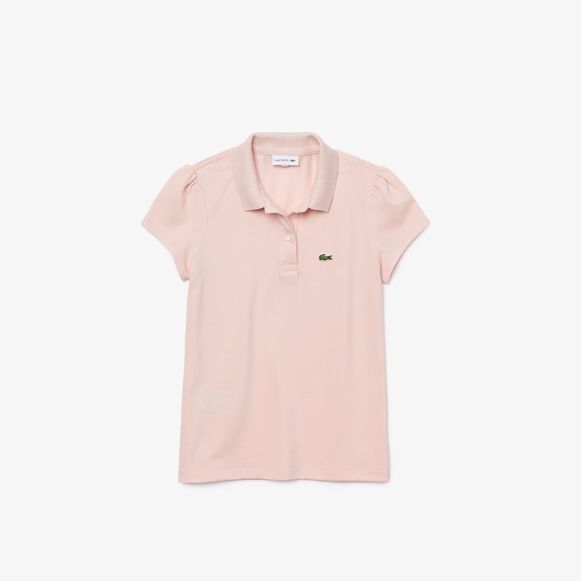 Camisa Polo Luz Rosa Criança Lacoste Scalloped Collar Mini Piqué AX2-45074D0