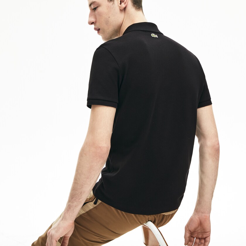 Camisa Polo Pretas Masculino Lacoste Signature Cotton TV5-37533I1