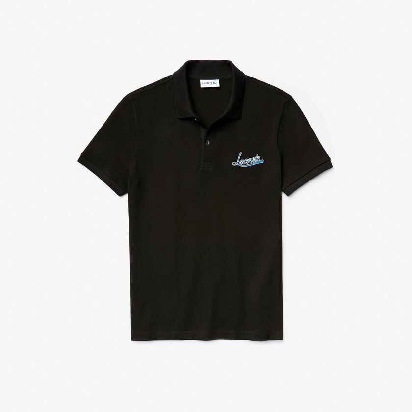 Camisa Polo Pretas Masculino Lacoste Signature Cotton TV5-37533I1
