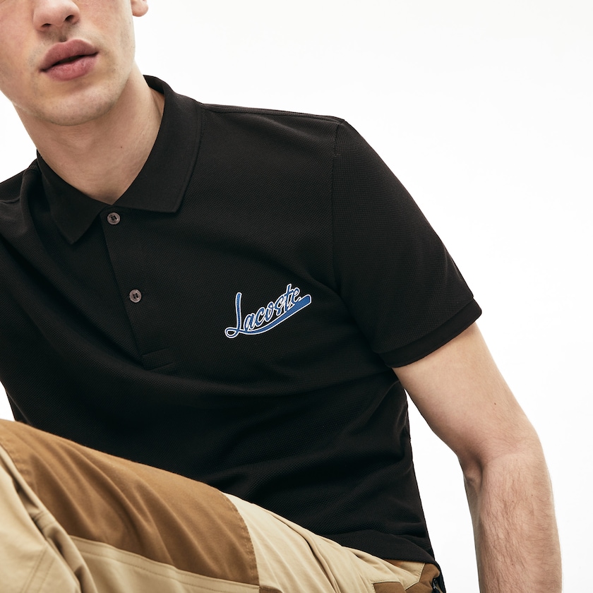 Camisa Polo Pretas Masculino Lacoste Signature Cotton TV5-37533I1