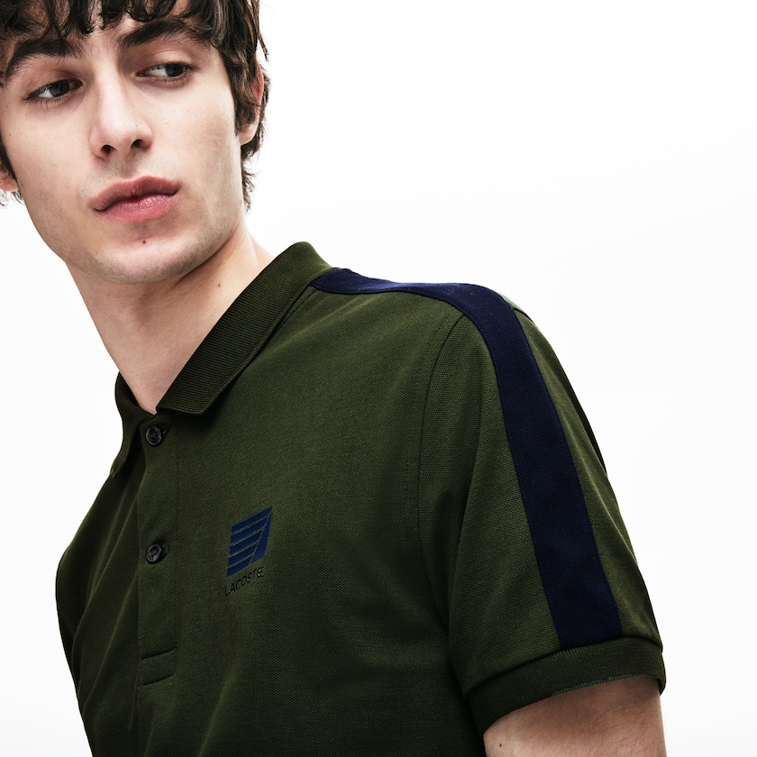 Camisa Polo Caqui Verdes Azul Marinho Azuis Masculino Lacoste Slim Fit Cotton Mini Piqué YC5-77967Q2