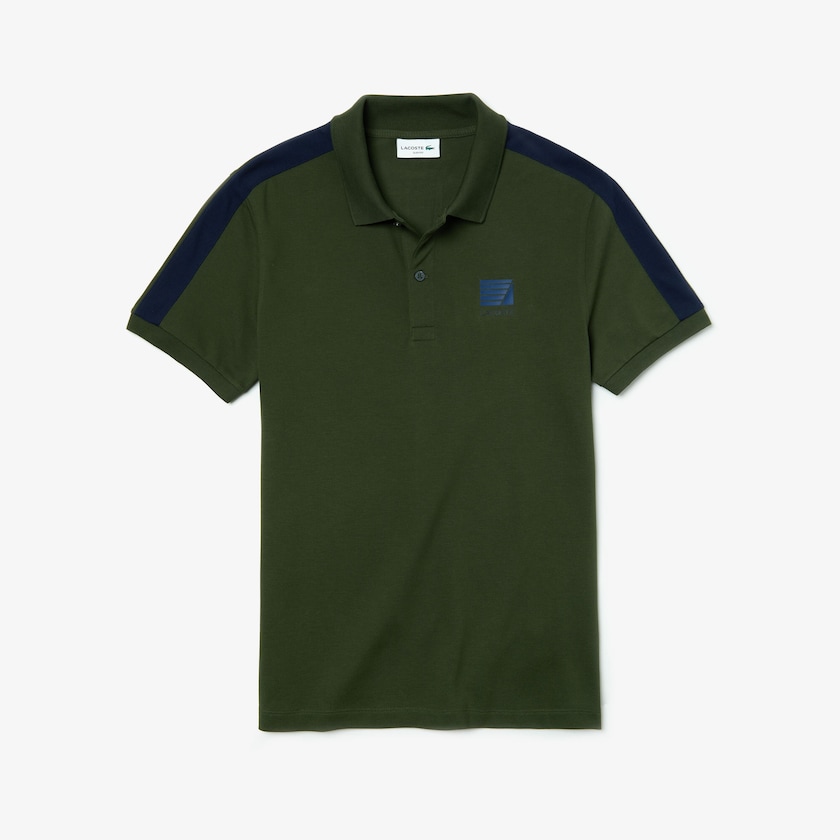 Camisa Polo Caqui Verdes Azul Marinho Azuis Masculino Lacoste Slim Fit Cotton Mini Piqué YC5-77967Q2
