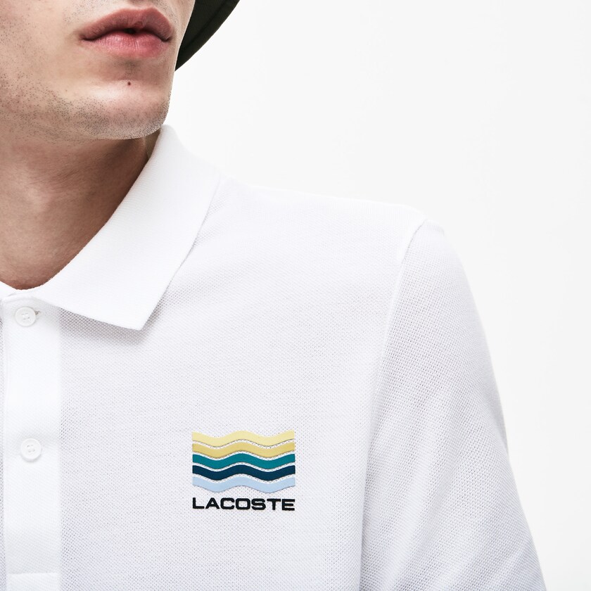 Camisa Polo Branco Masculino Lacoste Slim Fit Cotton Petit Piqué RR4-22992L2