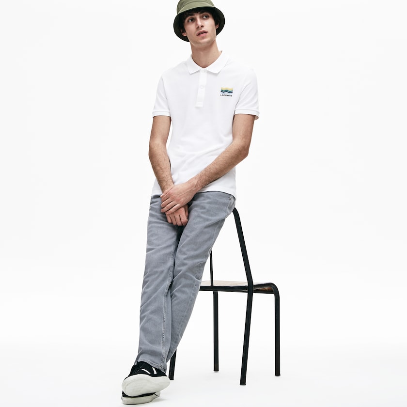 Camisa Polo Branco Masculino Lacoste Slim Fit Cotton Petit Piqué RR4-22992L2