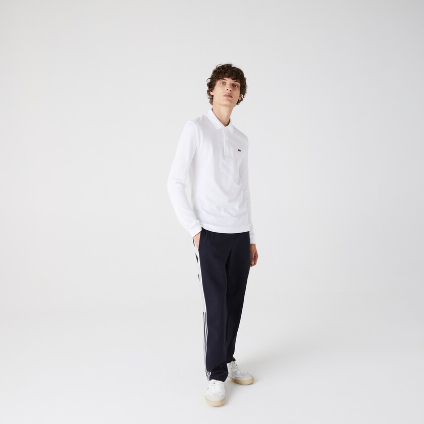 Camisa Polo Branco Masculino Lacoste Slim Fit Petit Piqué QN5-94769P9