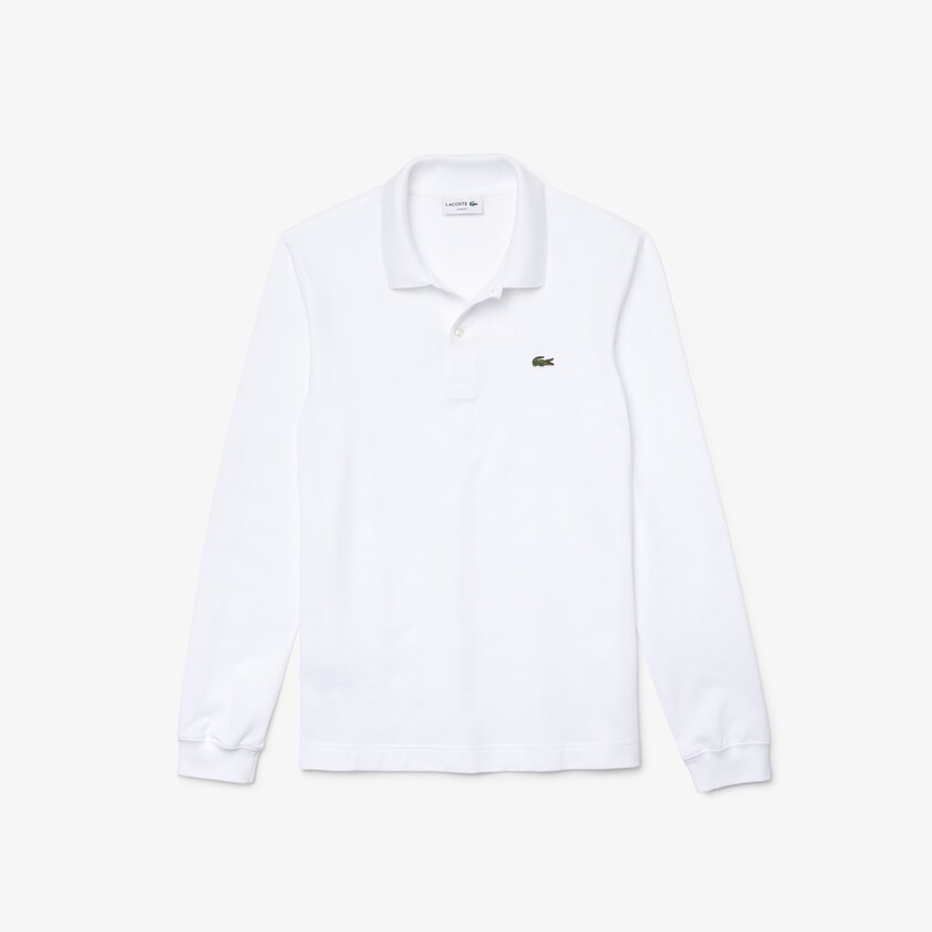 Camisa Polo Branco Masculino Lacoste Slim Fit Petit Piqué QN5-94769P9