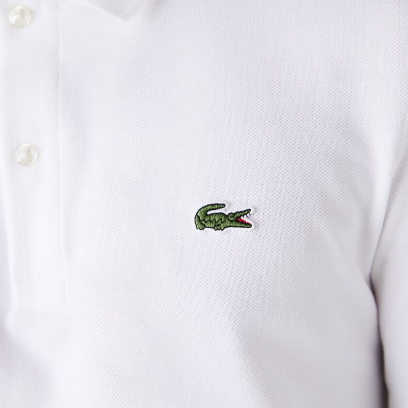 Camisa Polo Branco Masculino Lacoste Slim Fit Petit Piqué QN5-94769P9