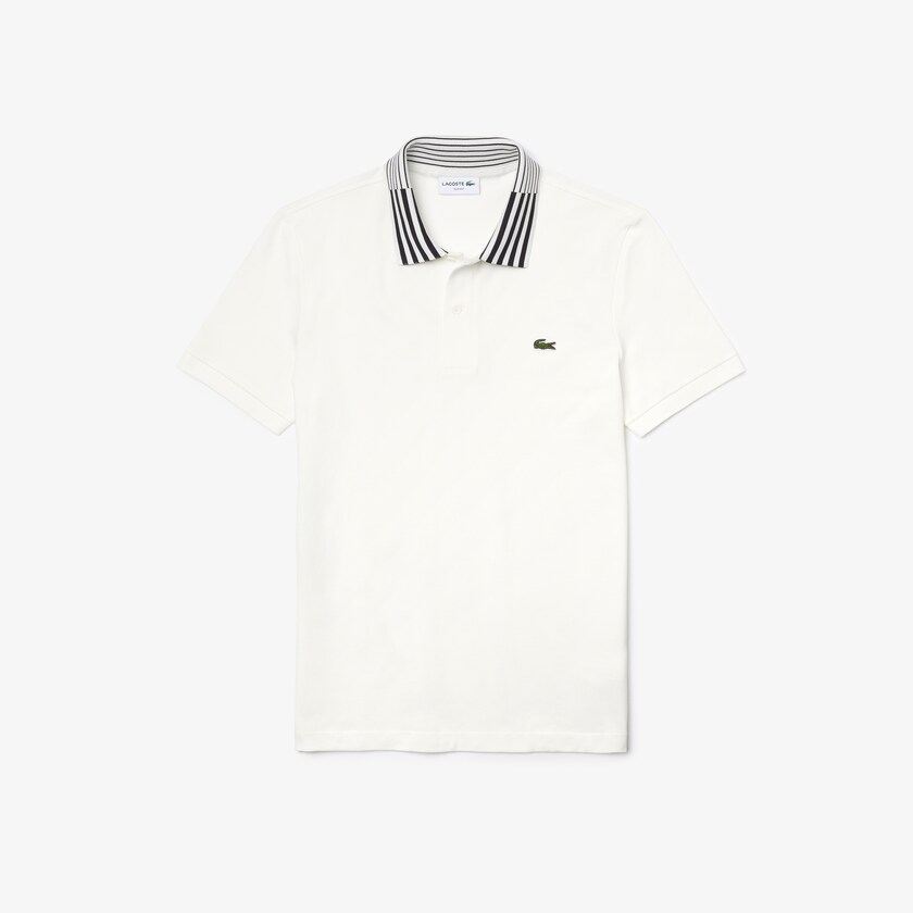Camisa Polo Branco Masculino Lacoste Slim Fit Stretch Piqué Heritage AZ7-21262L5