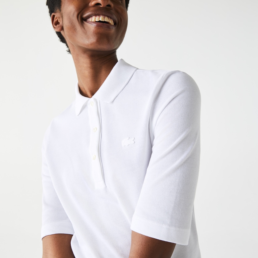Camisa Polo Branco Feminino Lacoste Slim Fit Supple Cotton NR0-39893R4