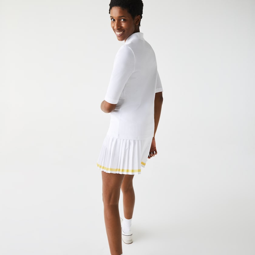 Camisa Polo Branco Feminino Lacoste Slim Fit Supple Cotton NR0-39893R4