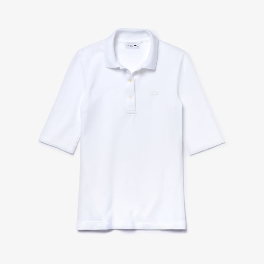 Camisa Polo Branco Feminino Lacoste Slim Fit Supple Cotton NR0-39893R4